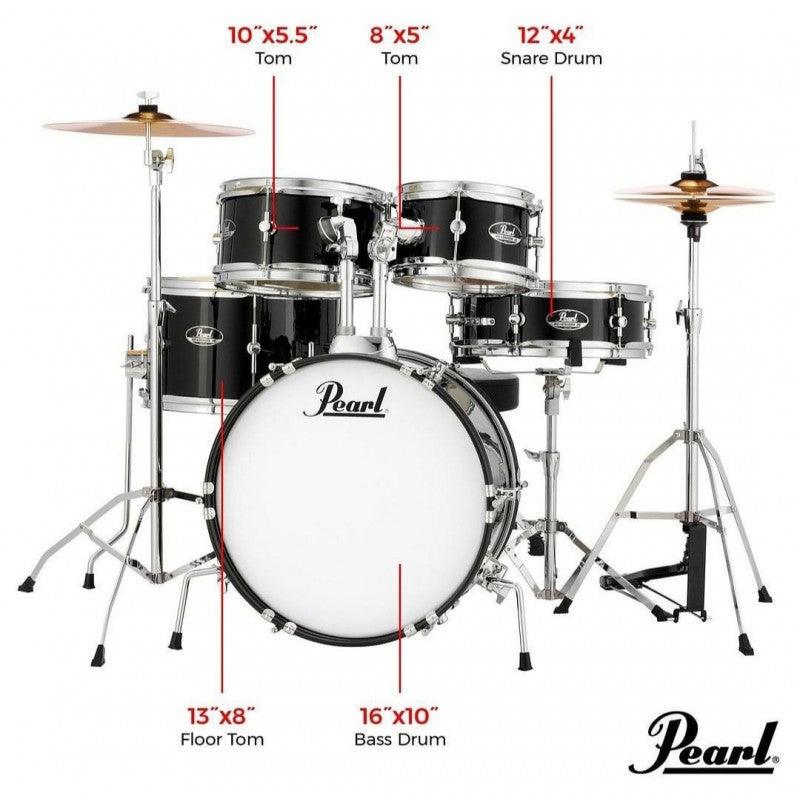 Pearl Roadshow Junior C708 Grindstone Sparkle con hardware e piatti
