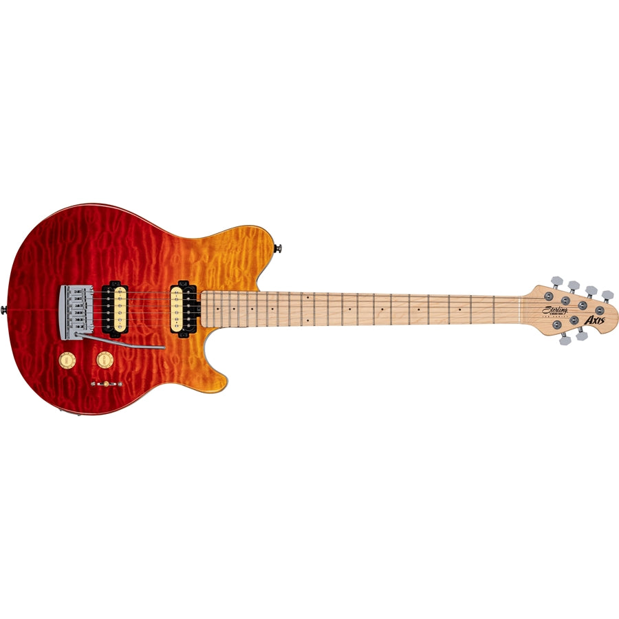 Sterling Music Man Axis AX3 Quilted Maple Spectrum Red